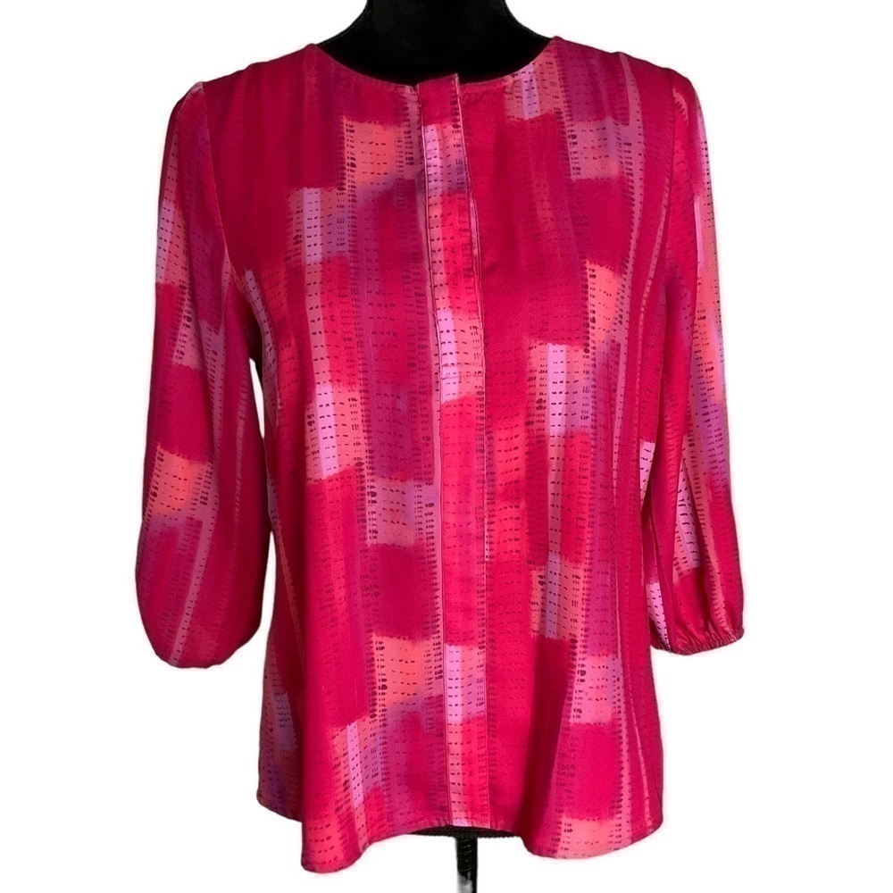 🎉 sale H Halston Watercolor Blouse Small